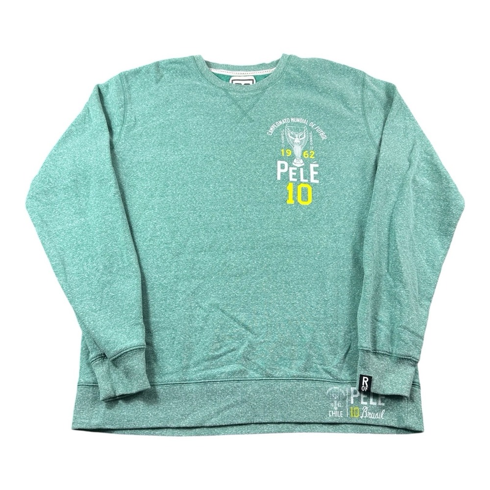 VINTAGE ROOTS OF FIGHT MENS L PELE #10 BRASIL BRAZIL LONG SLEEVE SWEAT SHIRT